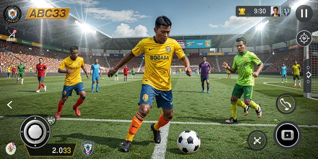 Tampilan menarik dari gameplay sepak bola di ABC33.