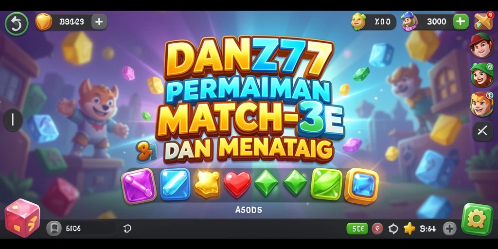 Tampilan gameplay seru di permainan Match-3 DAN777.