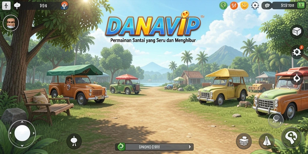 Tampilan gameplay <strong>DANAVIP</strong> yang menarik dan penuh warna.