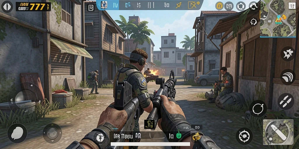 Screenshot GB777 menampilkan aksi mendebarkan dalam gameplay TPS.