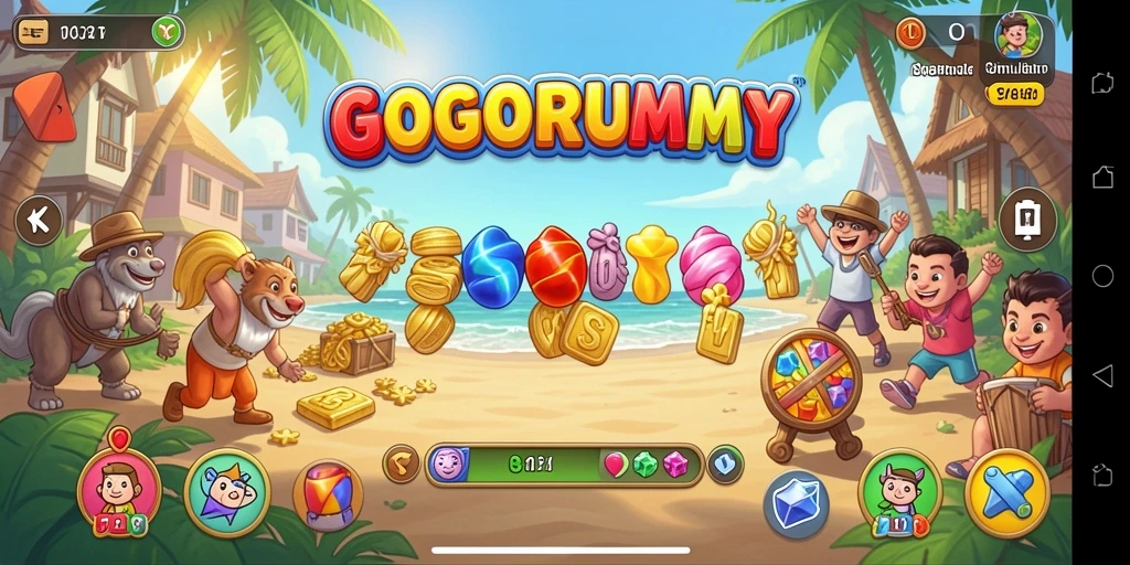 Screenshot utama GOGORUMMY menampilkan gameplay yang seru dan interaktif.