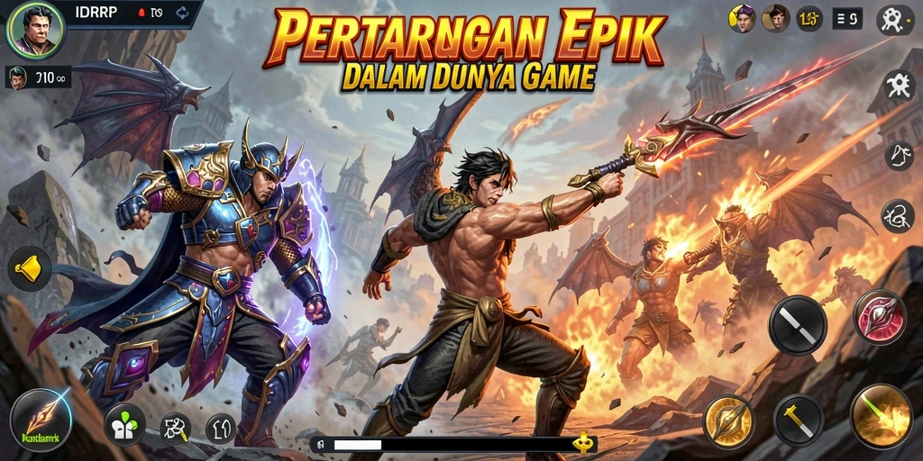 Tangkapan layar menunjukkan aksi pertarungan seru di IDRRP.