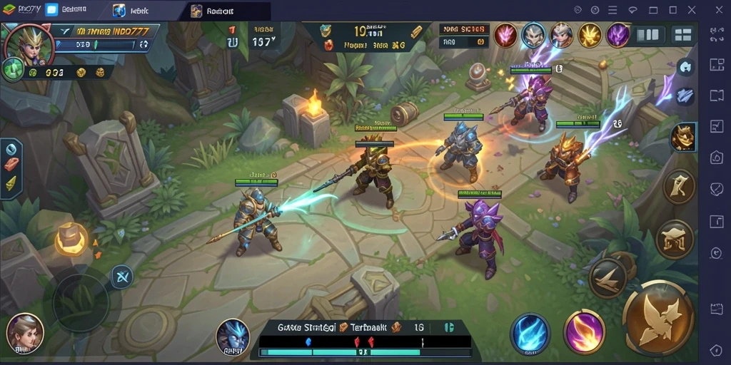 Tampilan gameplay menakjubkan yang menggambarkan strategi SLG.