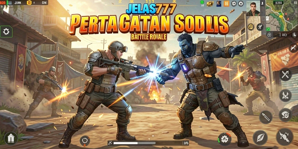 Screenshot JELAS777 menampilkan pertarungan seru dalam arena Battle Royale.