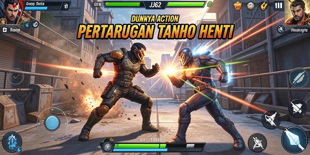 Tampilan aksi mendebarkan di gameplay JJ62.