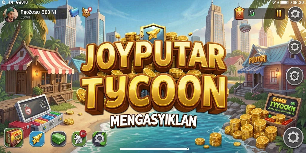 Screenshot utama JOYPUTAR menampilkan gameplay seru saat mengelola bisnis Tycoon.
