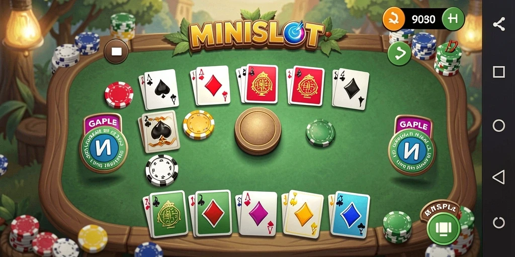 Tampilan menakjubkan dari gameplay Gaple di MINISLOT.