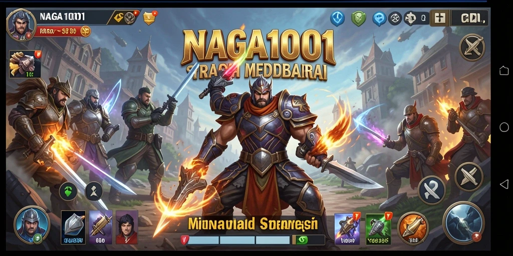 Tampilan gameplay mendebarkan di NAGA1001 saat perang strategi berlangsung.
