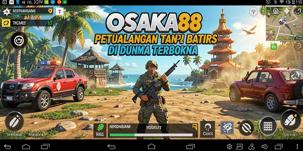 Tangkapan layar gameplay OSAKA88 yang menunjukkan petualangan di dunia terbuka.