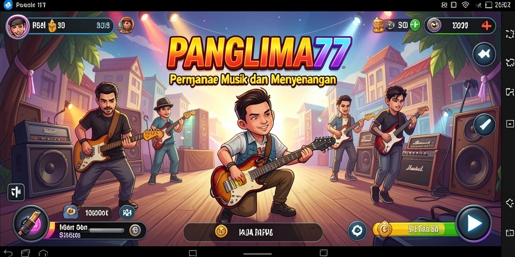Tampilan gameplay seru di PANGLIMA77 saat bermain musik.