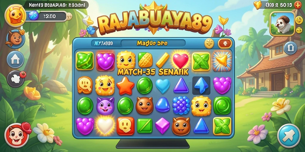 Tampilan gameplay seru RAJABUAYA89 dengan elemen match-3
