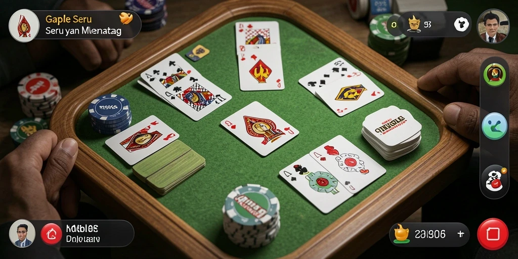 Tampilan menarik dari gameplay Gaple di RK55.