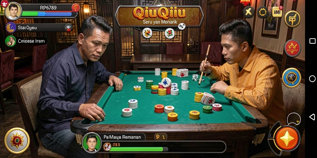 Screenshot gameplay RP6789 menampilkan aksi seru dalam permainan QiuQiu.