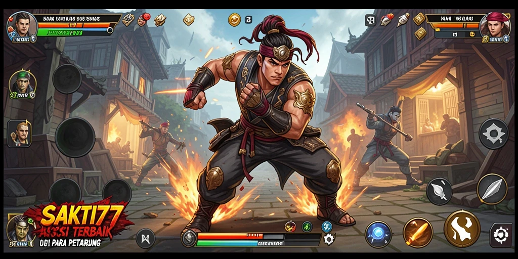 Screenshot gameplay SAKTI77 menampilkan aksi pertarungan seru dan dinamis.