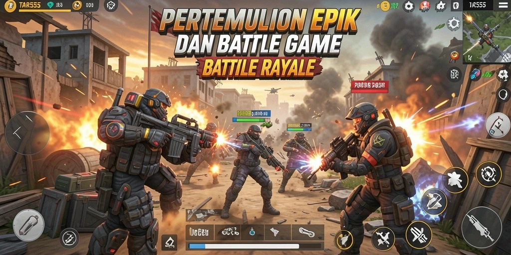 TAR555 menampilkan aksi seru dalam permainan Battle Royale.