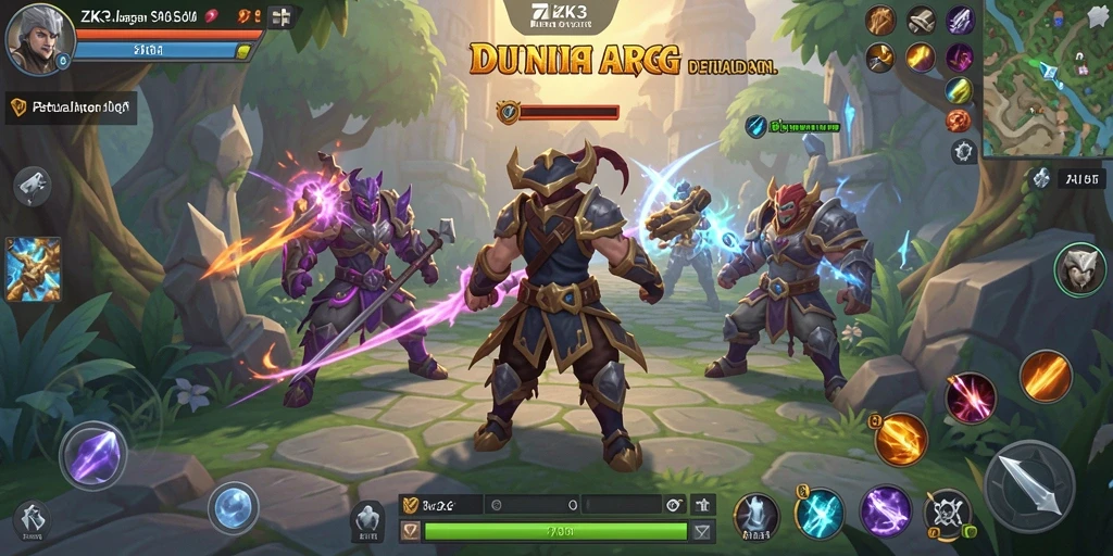 Screenshot gameplay ZK3 menunjukkan serunya pertempuran di dunia ARPG.